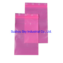 Pink Printed Logo Zipper PE Bags